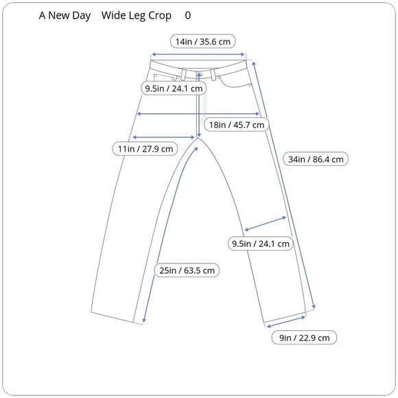 A New Day High Rise Cropped Wide Leg Black Stretch Pocket Pants 0 - Picture 10 of 11